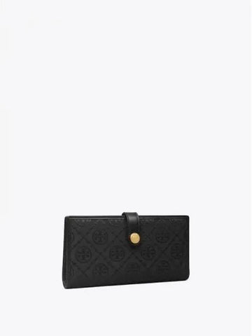 Monogram Zip up Slim Card Wallet Half Black Domestic Product GM0024013134527 - TORY BURCH - BALAAN 1