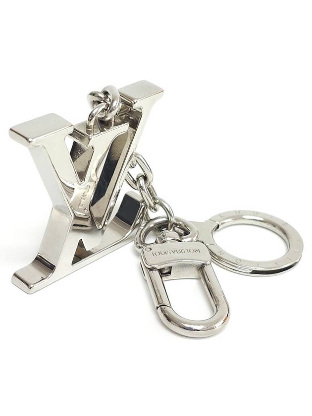 M65071 LV silver logo keyring key holder bag charm - LOUIS VUITTON - BALAAN 3