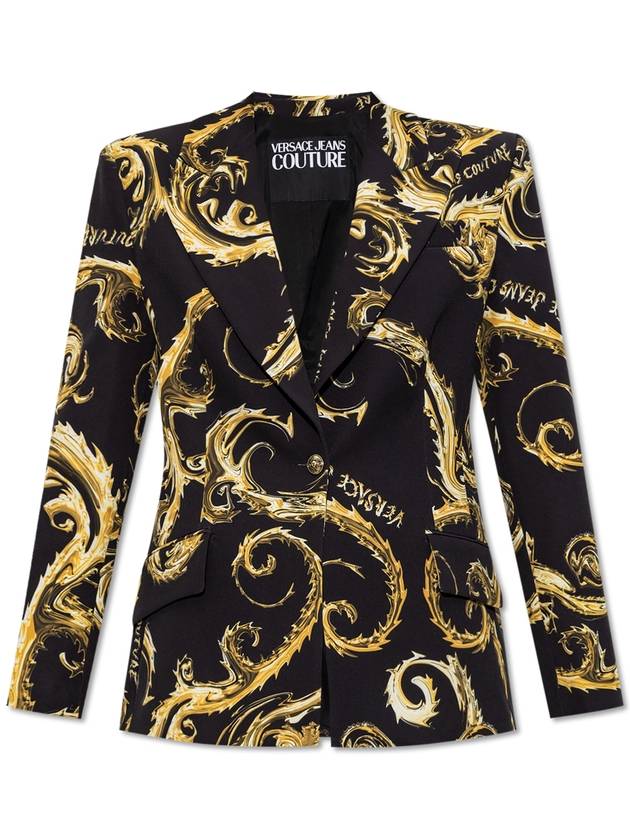 Versace Jeans Couture Blazer With Barocco Motif, Women's, Black - VERSACE - BALAAN 1