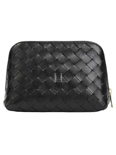 Intrecciato Calfskin Pouch Black - BOTTEGA VENETA - BALAAN 2