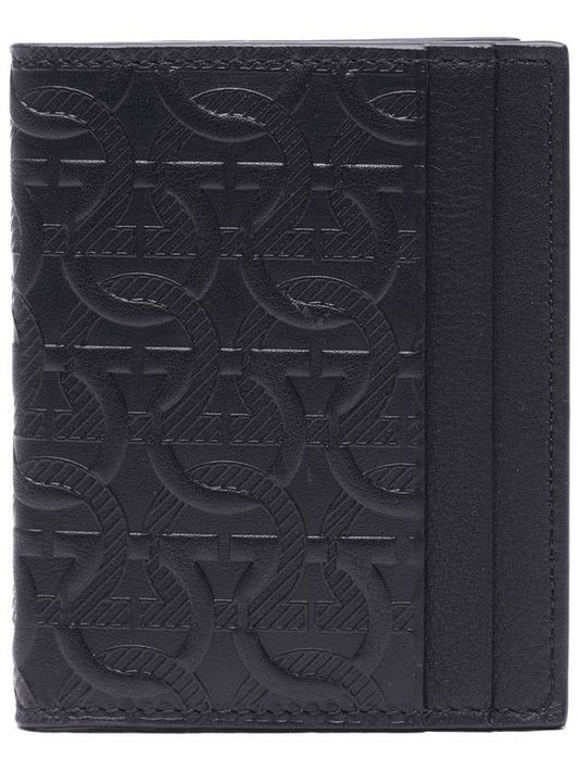 Travel Embossed Card Wallet Black - SALVATORE FERRAGAMO - BALAAN 2