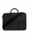 Check Print Leather Brief Case Charcoal - BURBERRY - BALAAN 5