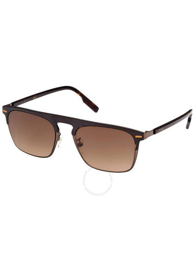 Ermenegildo Zegna Brown Gradient Browline Men's Sunglasses EZ0216-H 48F 56 - ERMENEGILDO ZEGNA - BALAAN 1