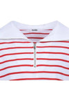 Big collar striped t-shirt MW3ME103RED - P_LABEL - BALAAN 6