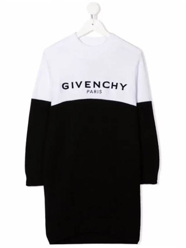 Kids Logo Embroidered Knit Dress H12175 M41 - GIVENCHY - BALAAN 2