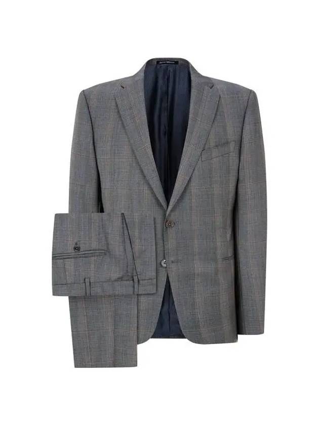 Men s Check Pattern Wool Single Suit Dark Gray 270461 - EMPORIO ARMANI - BALAAN 1