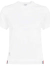 Logo Patch Lightweight Jersey Relaxed Fit Short Sleeve T-Shirt White - THOM BROWNE - BALAAN 2