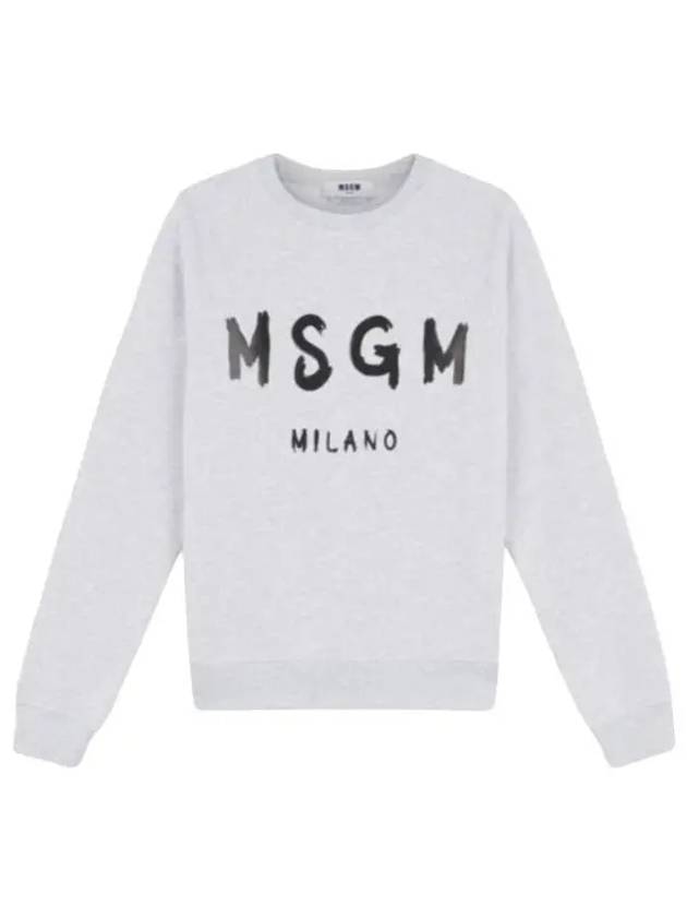 Milano Brushed Logo Print Crew Neck Sweatshirt Grey - MSGM - BALAAN 2