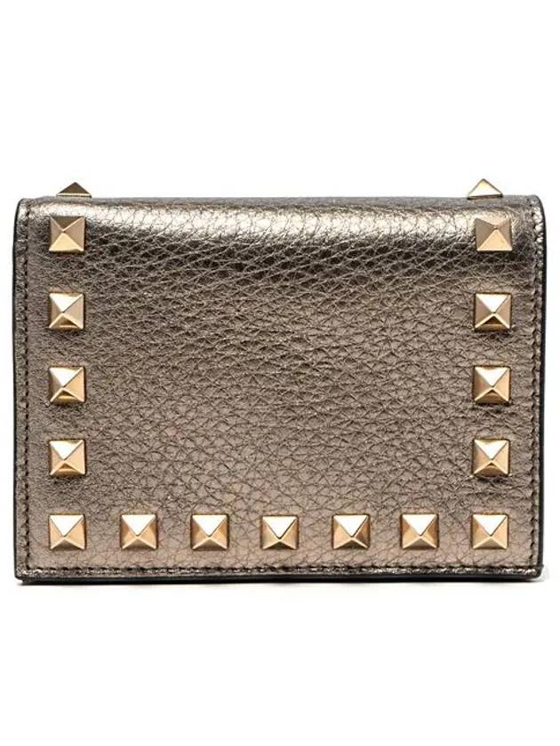 Logo Rockstud Half Wallet Pink - VALENTINO - BALAAN 3