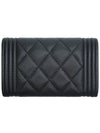 Boy  Flap Card Holder Grained Calfskin Ruthenium Black - CHANEL - BALAAN 3