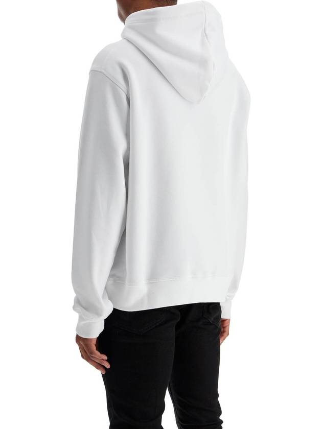 white cotton hoodie with embroidered logo - DSQUARED2 - BALAAN 3