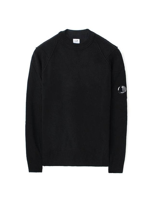 Lens Wappen Knit Top Black - CP COMPANY - BALAAN 1