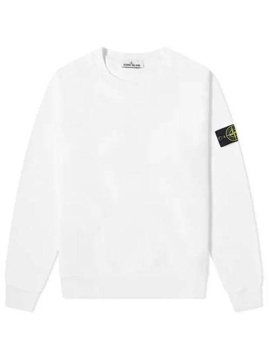 Men's Wappen Patch Brushed Sweatshirt White - STONE ISLAND - BALAAN.