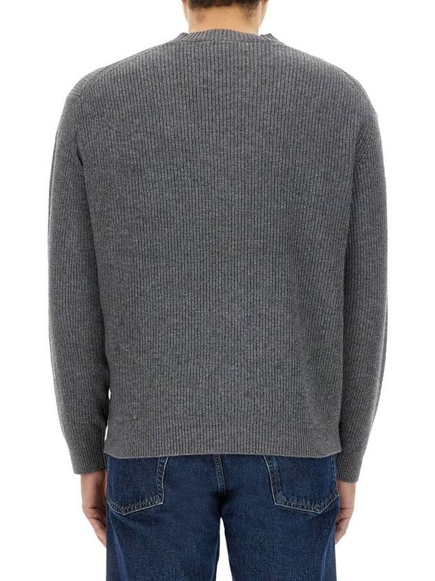 Bold Fox Head Patch Comfort Ribbed Cardigan Grey Melange - MAISON KITSUNE - BALAAN 7