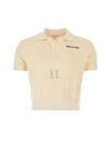 Italic Embroidered Logo Cotton Polo Shirt Beige - SPORTY & RICH - BALAAN 2