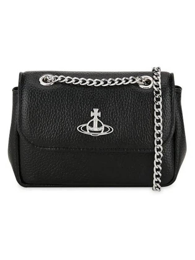 Small Re-Vegan Grain Chain Cross Bag Black - VIVIENNE WESTWOOD - BALAAN 4