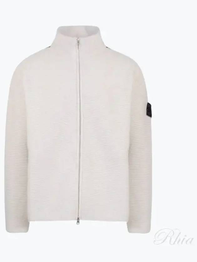 Shadow Reverse Stockinette Stitch Knit Track Jacket White - STONE ISLAND - BALAAN 2