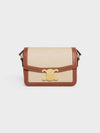 Teen Triomphe Textile Calfskin Shoulder Bag Natural Tan - CELINE - BALAAN 2