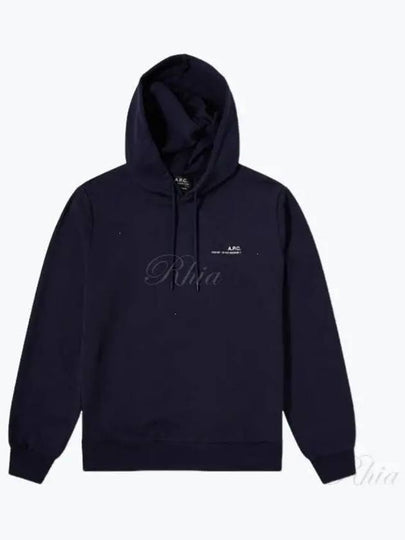 Women's Item Logo Print Hoodie Navy - A.P.C. - BALAAN 2