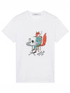 Coffee Fox Print Short Sleeve T-Shirt White - MAISON KITSUNE - BALAAN.