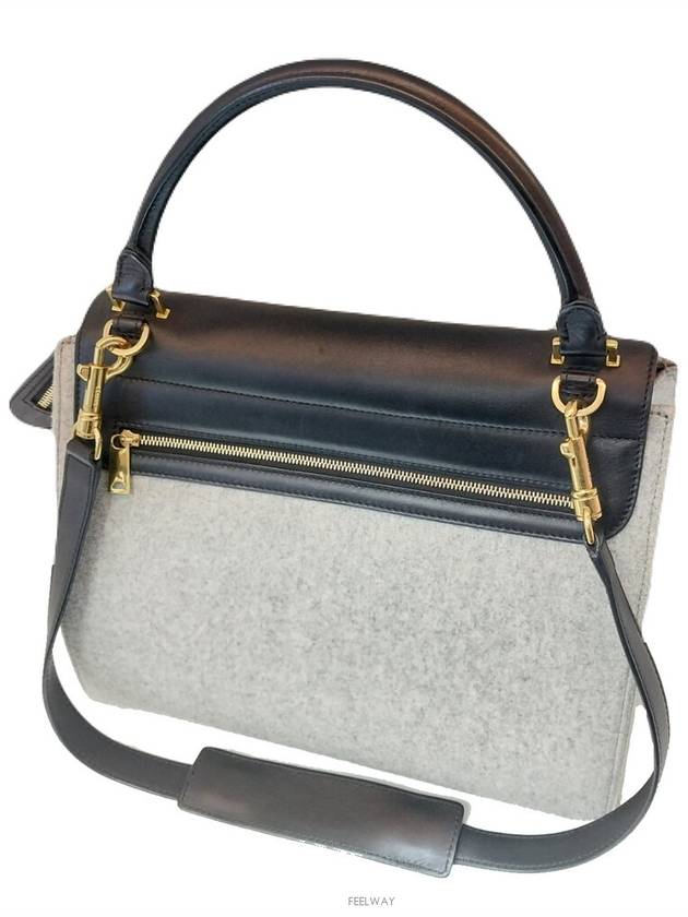 Trapeze Medium Black Gray Shoulder Bag - CELINE - BALAAN 3