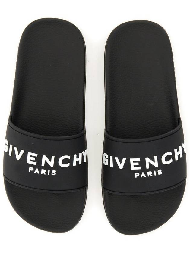 Logo Detail Slides Slippers Black - GIVENCHY - BALAAN 7