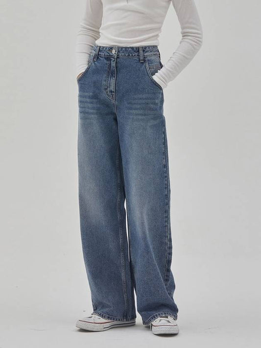 Denim Loose Wide Jeans Blue - RYUL+WAI: - BALAAN 1