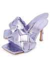 Metallic Lambskin Lido Sandal Heels Purple - BOTTEGA VENETA - BALAAN 1