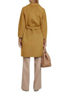 Women's Arona Belt Virgin Wool Single Coat Yellow - MAX MARA - BALAAN 4