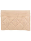 Classic Gold Hardware Grained Shiny Calfskin Card Wallet Beige - CHANEL - BALAAN 3