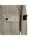 Old Treatment Garment Dyed Overshirt Jacket Beige - STONE ISLAND - BALAAN 5