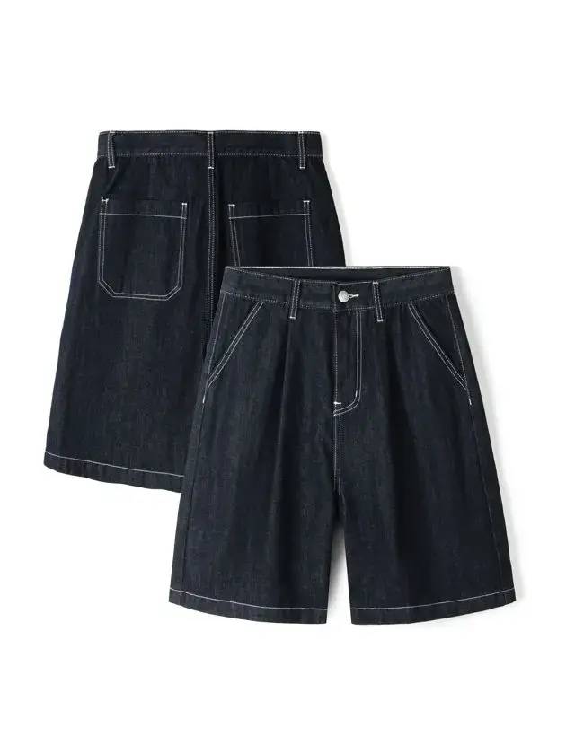 Washed Denim Bermuda Shorts Navy - INDUST - BALAAN 1