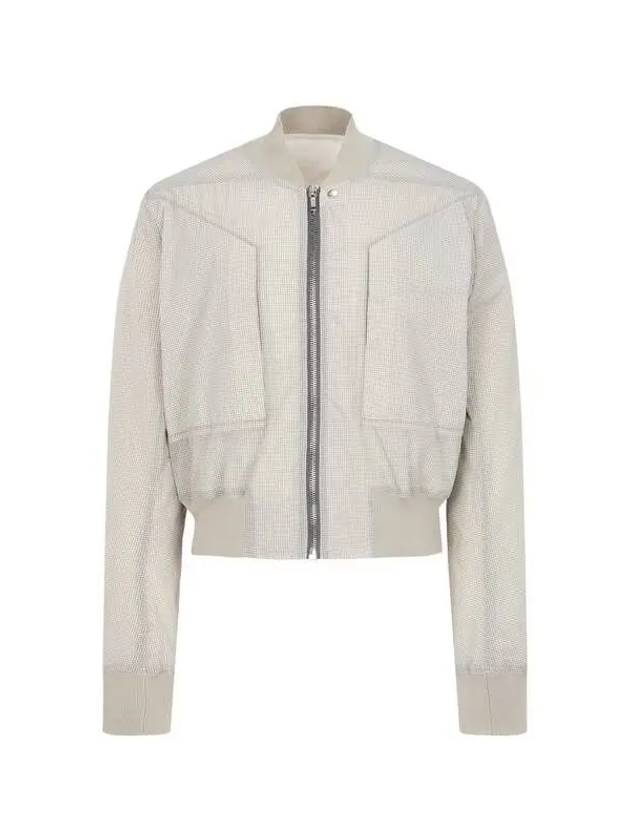 MEN Check Nylon Bomber Jacket Dark Beige - RICK OWENS - BALAAN 1