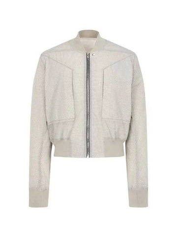 MEN Check Nylon Bomber Jacket Dark Beige - RICK OWENS - BALAAN 1