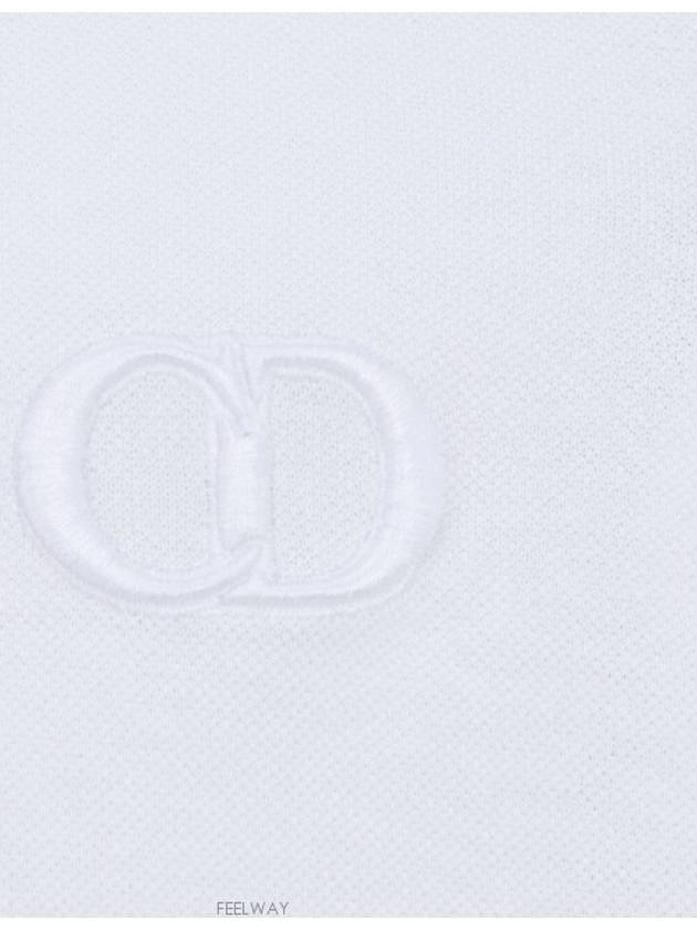 CD Icon Cotton Polo Shirt White - DIOR - BALAAN 5