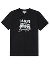 Thin Jersey Puppy Love Relaxed Short Sleeve T-Shirt Black - GANNI - BALAAN 6