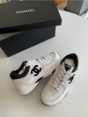 CC Logo Suede Tennis Low Top Sneakers Black - CHANEL - BALAAN 5