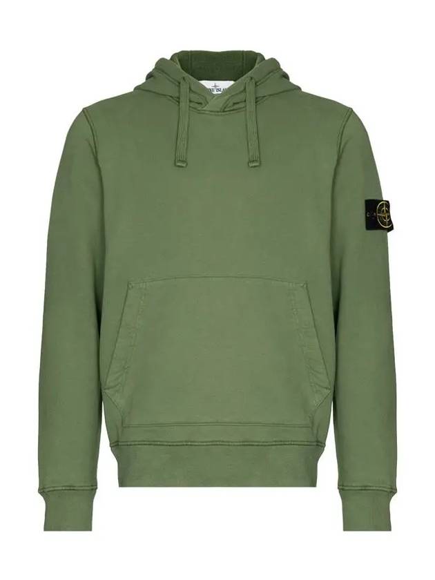 Wappen Patch Brushed Cotton Fleece Hoodie Khaki - STONE ISLAND - BALAAN 3