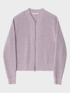 Boucle Zip-Up Cardigan Lavender - NOIRER - BALAAN 3