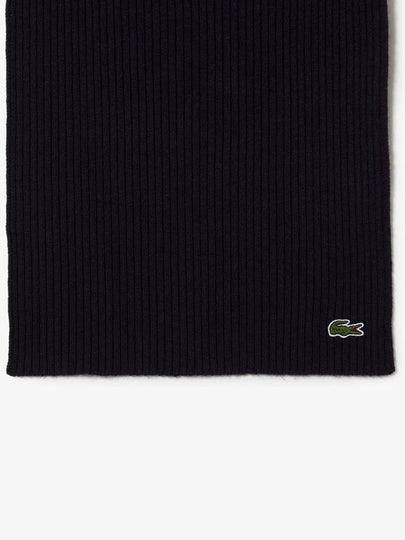 Ribbed Wool Muffler Navy - LACOSTE - BALAAN 2