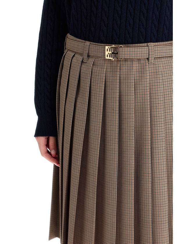 pleated midi skirt in houndst - MIU MIU - BALAAN 4