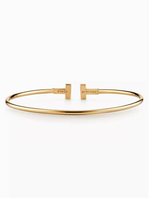 T Narrow Wire Bracelet Gold - TIFFANY & CO. - BALAAN 4