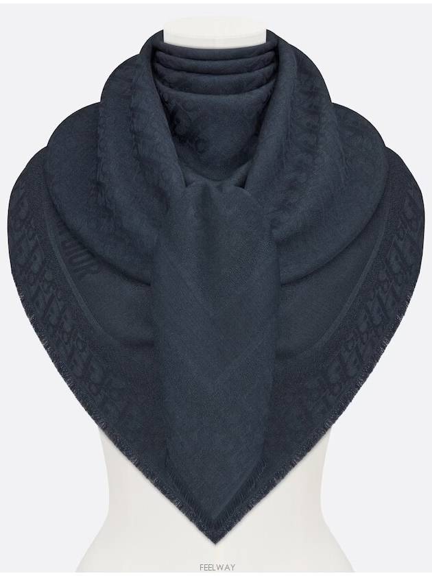 OBLIQUE SHOW Navy Blue Wool Silk Cashmere - DIOR - BALAAN 2