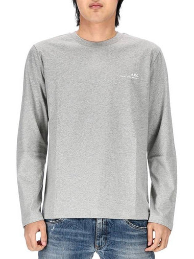 Logo Cotton Long Sleeve T-Shirt Grey - A.P.C. - BALAAN 1