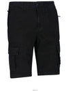 Men's Wappen Patch Pocket Bermuda Cargo Shorts Black - STONE ISLAND - BALAAN 3