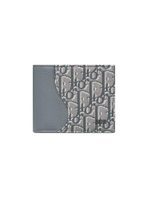 Saddle Bifold Card Holder Deep Gray Grained Calfskin Marquetry Oblique Jacquard 2ADBH076YKS H12E - DIOR - BALAAN 1