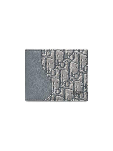 Saddle Bifold Card Holder Deep Gray Grained Calfskin Marquetry Oblique Jacquard 2ADBH076YKS H12E - DIOR - BALAAN 1