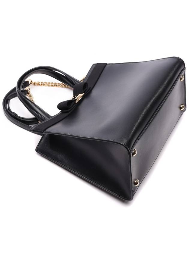 Vara Bow Top Handle Tote Bag Black - SALVATORE FERRAGAMO - BALAAN 6