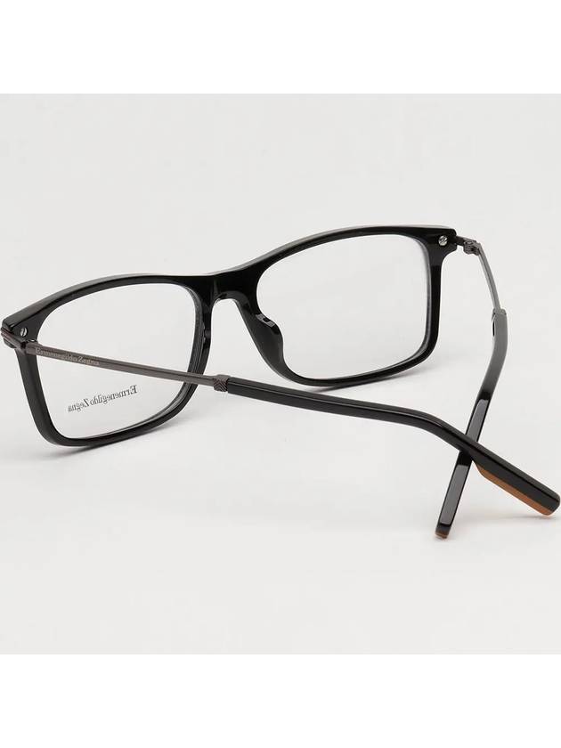 Zegna Glasses Frame EZ5185 001 Men's Square Horned Frame - ERMENEGILDO ZEGNA - BALAAN 4