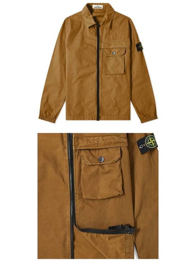 Men's Waffen Pocket Zip-Up Jacket Brown - STONE ISLAND - BALAAN 5